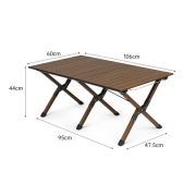 Mesa Plegable de Aluminio Simil Madera