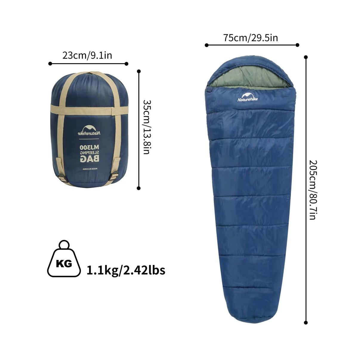 Bolsa de Dormir con Capucha MJ300 (Límite -1°)