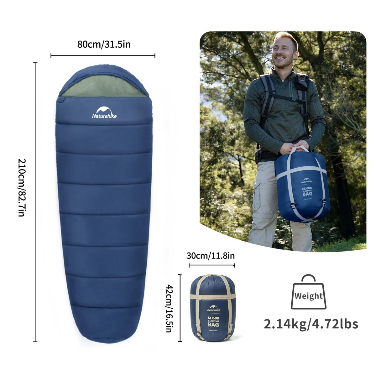 Bolsa de Dormir con Capucha MJ600 (Límite -12°)