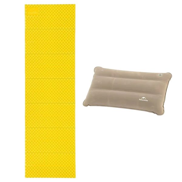 Naturehike KIT Almohada Inflable Cuadrada + Aislante Plegable 2,5cm