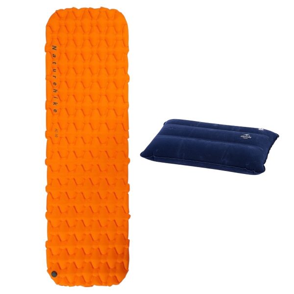 Naturehike KIT Almohada Inflable Cuadrada + Colchoneta Inflable 6.5 cm