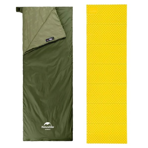 Naturehike KIT Bolsa de Dormir Unible (Límite 8°) + Aislante Plegable 2,5cm