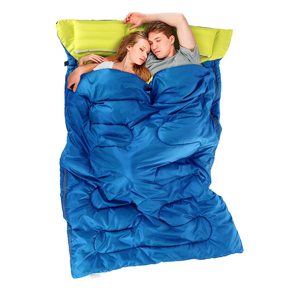 Saco de Dormir Impermeable Para 2 Personas con 2 Almohadas Saco de Dormir  Doble 