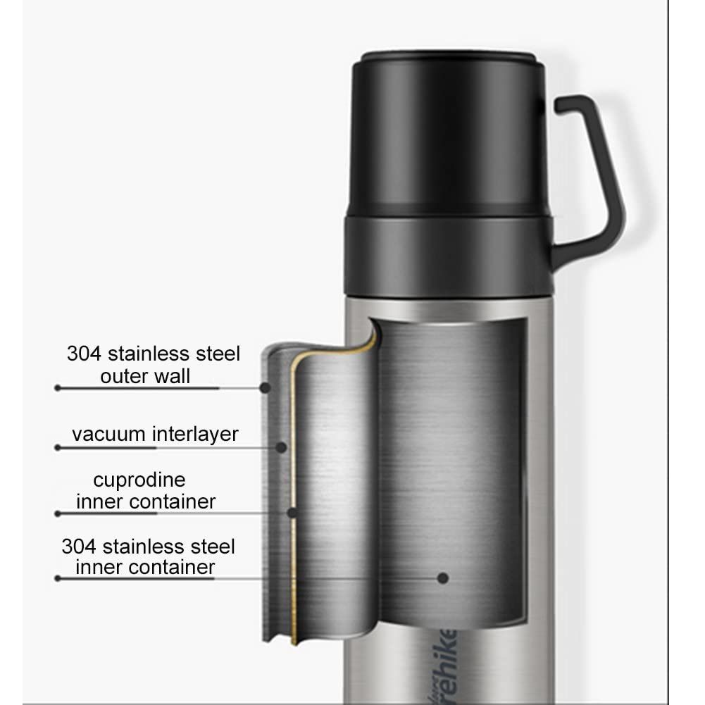 Termo con aislación al vacío 20 hs. Tapa doble 600 ml